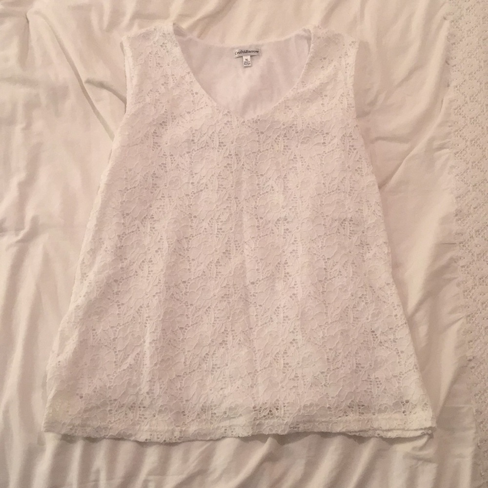 Croft and Barrow white lace tank top